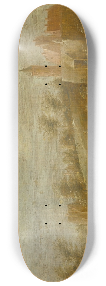 Follower of David Teniers the Younger - A Landscape With A Castle By A Small River 8.25 inch art skate deck