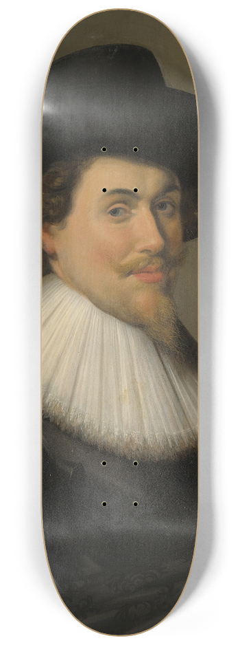 Follower of Frans Hals - Portrait of A Man In Black 8.25 inch art skate deck