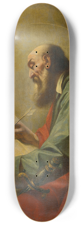 Follower of Guercino - Saint Paul 8.25 inch art skate deck