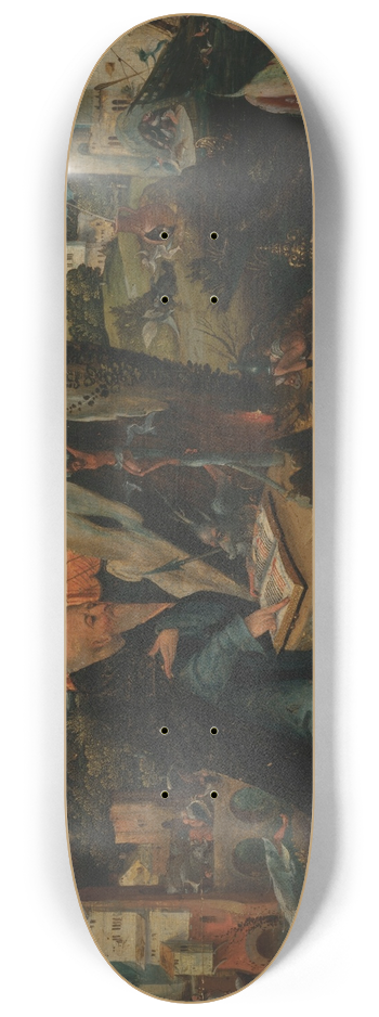 Follower of Hieronymous Bosch - Temptation of Saint Anthony 8.25 inch art skate deck