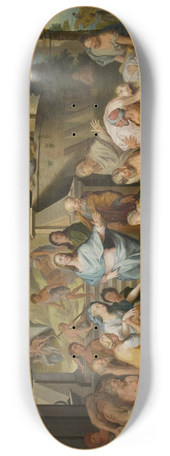 Follower of Jean-Baptiste Jouvenet - Christ healing the sick 8.25 inch art skate deck