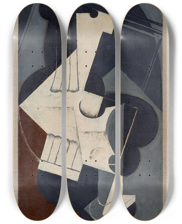 Triptych art skateboard deck of Juan Gris Stilllife by Juan Gris (1887-1927)