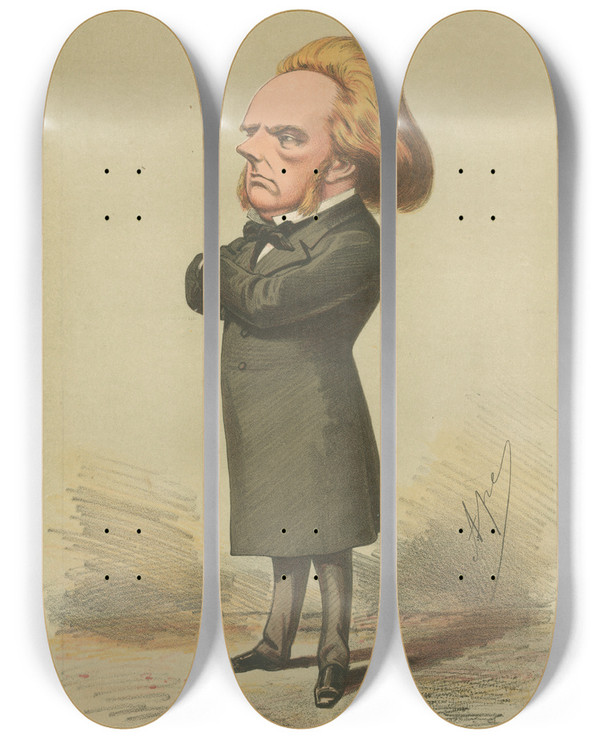 Triptych art skateboard deck of Carlo Pellegrini Royalty God Bless The Duke Of Argyll The Duke Of Argyll April 17 1869 by Carlo Pellegrini (1839-1889)