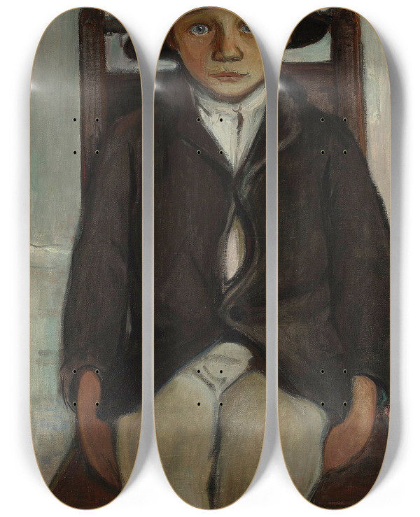 Triptych art skateboard deck of Wadysaw Lewiski Orphan From Poronin by Wadysaw lewiski (1854-1918)