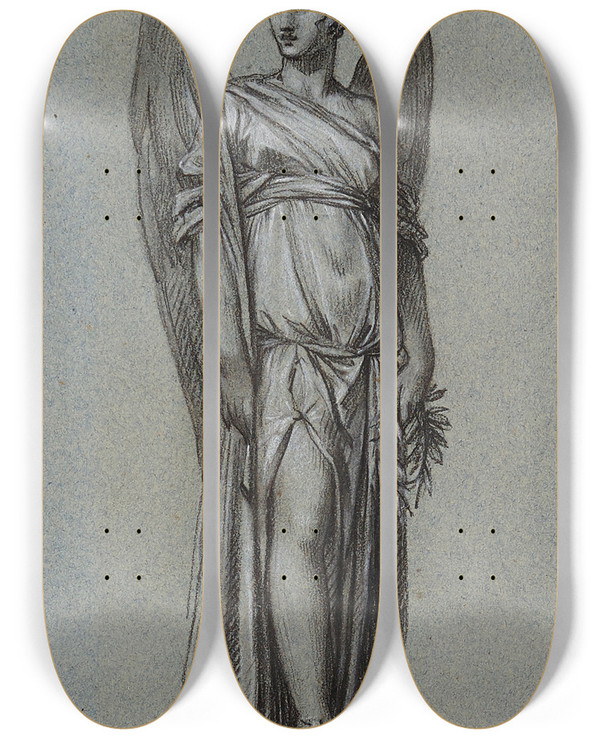 Triptych art skateboard deck of Pierrepaul Prudhon La Victoire by Pierre-Paul Prud'hon (1758-1823)