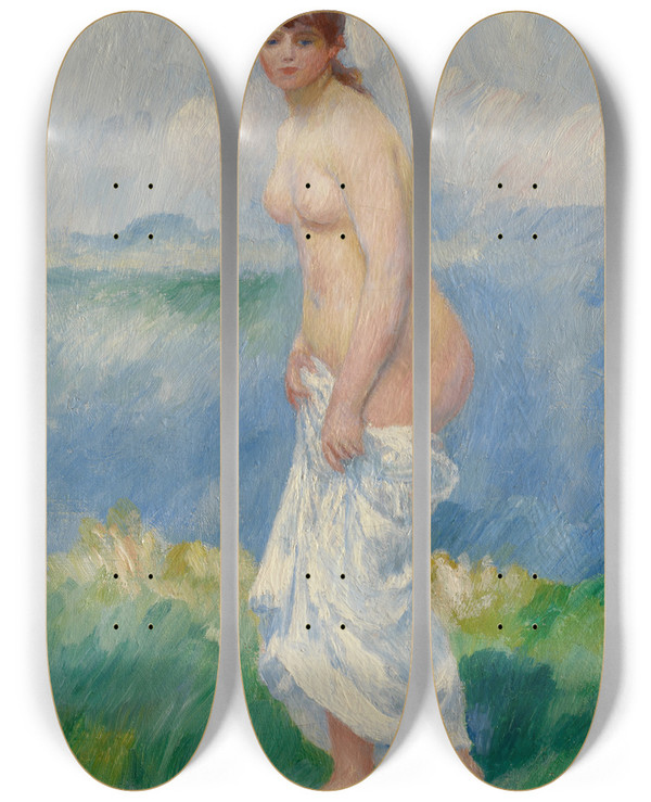 Triptych art skateboard deck of Pierreauguste Renoir Standing Bather by Pierre-Auguste Renoir (1841-1919)