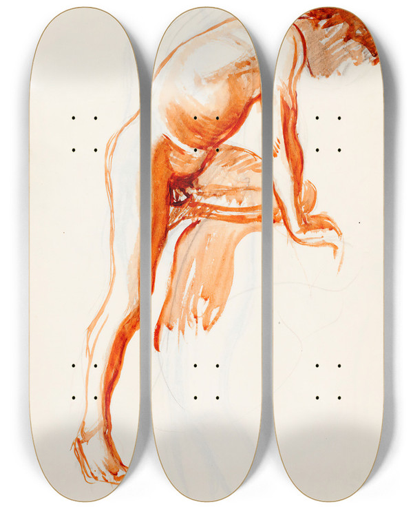 Triptych art skateboard deck of Magnus Enckell Alaston Mies by Magnus Enckell (1870-1925)