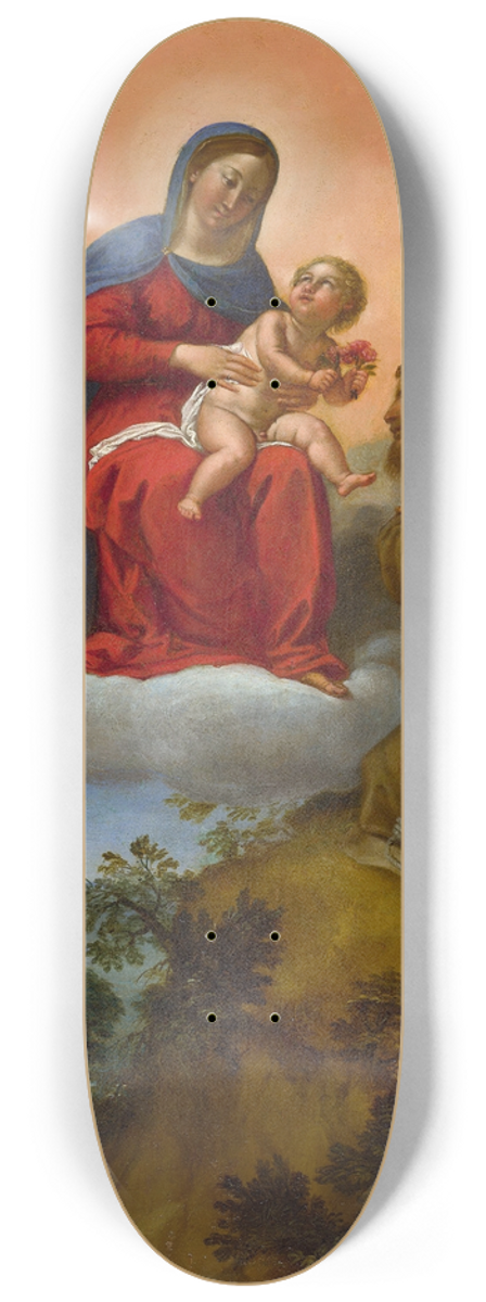 Francesco Albani - Virgin and Child Adored by Saint Francis 8.25 inch art skate deck