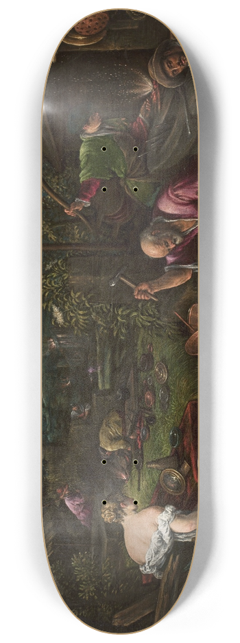 Francesco Bassano the Younger - Forge of Vulcan 8.25 inch art skate deck