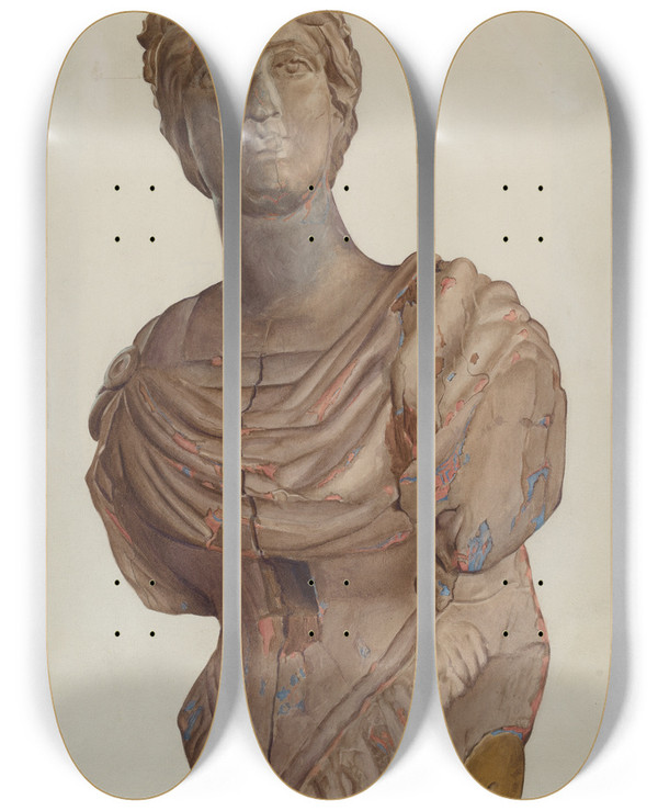 Triptych art skateboard deck of Frances Cohen Figurehead_1 by Frances Cohen