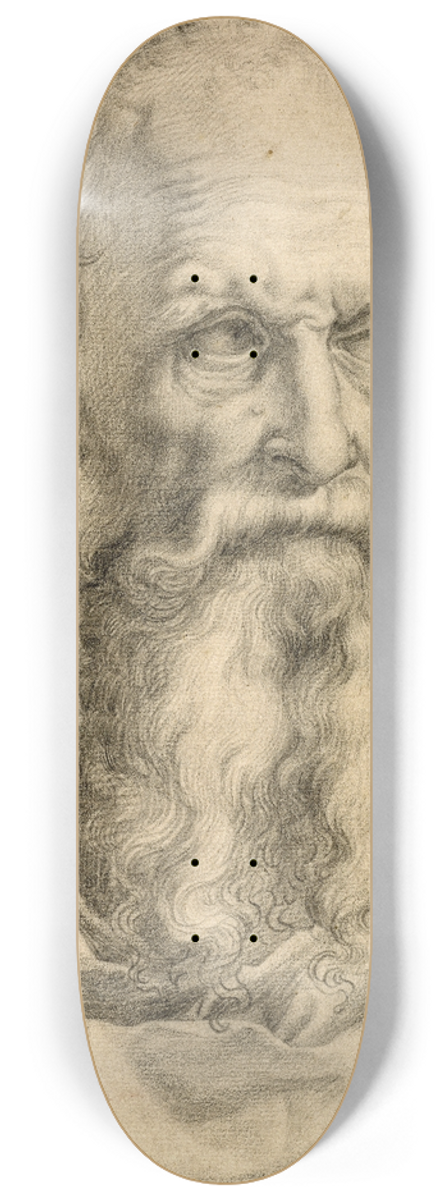 Francesco de' Rossi - Head and Shoulders of a Bearded Man 8.25 inch art skate deck