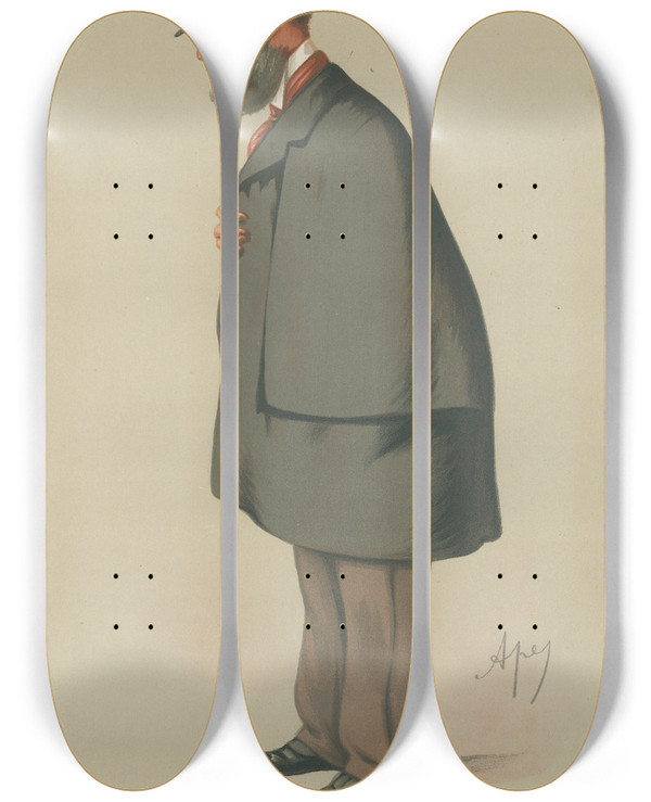 Triptych art skateboard deck of Carlo Pellegrini Politicians The Exfather Of The House Lord Forester October 16 1875 by Carlo Pellegrini (1839-1889)