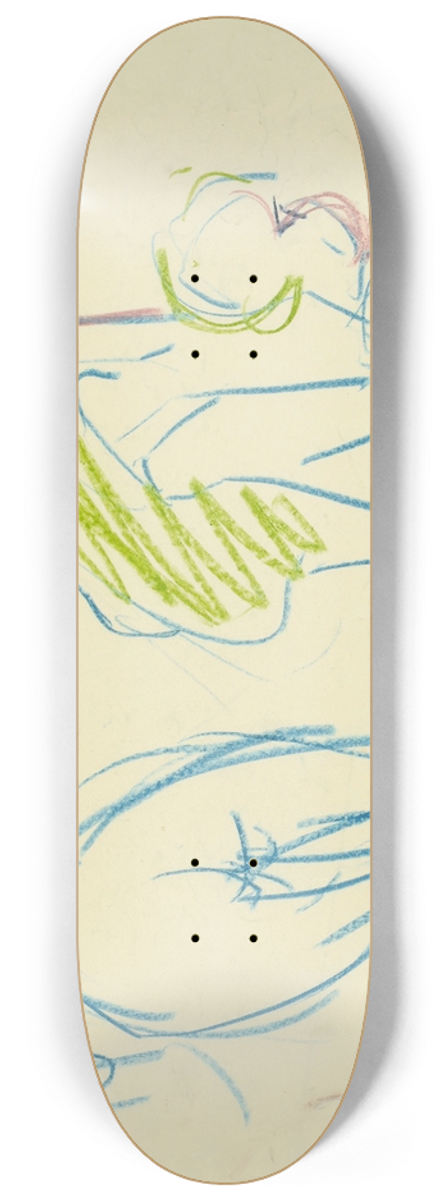 Albert Mller - Figrliche Skizze (weiblicher Akt und Frau mit Kind) 8.25 inch art skate deck