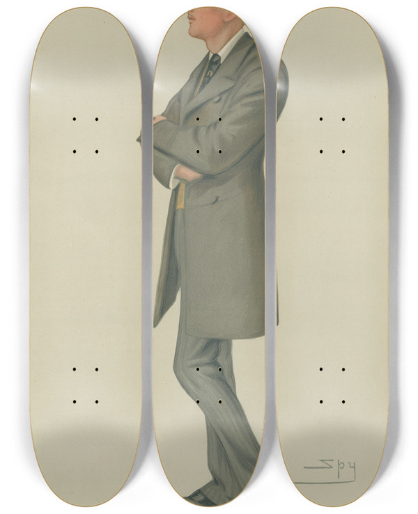 Triptych art skateboard deck of Leslie Matthew Ward Military And Navy Vc Captain Lord Gifford January 17 1880 by Leslie Matthew Ward (1851-1922)