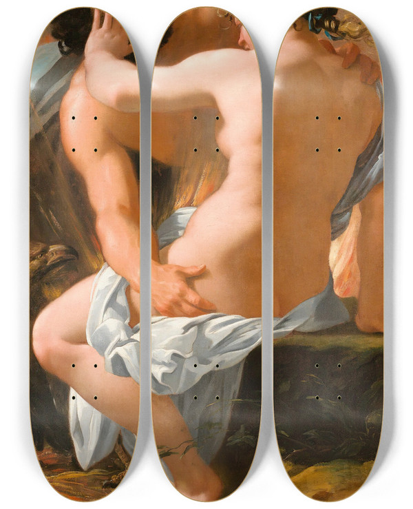 Triptych art skateboard deck of Franois Perrier Jupiter And Semele by Francois Perrier (1590-1650)