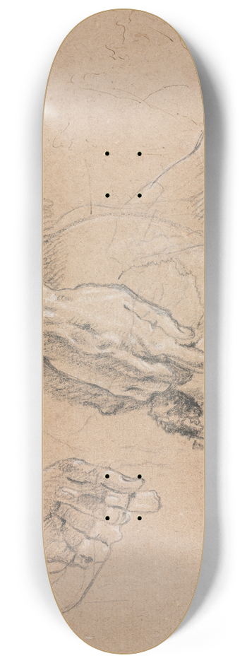 Francesco Lorenzi - Study of hands and skull 8.25 inch art skate deck