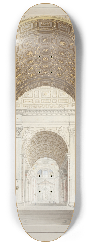 Francesco Pannini - Seitenschiff der St. Peterskirche in Rom. 8.25 inch art skate deck