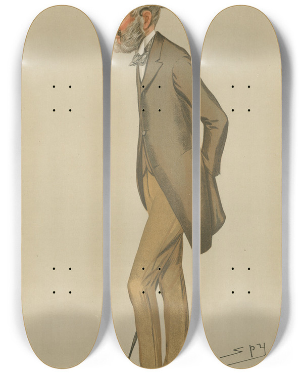 Triptych art skateboard deck of Leslie Matthew Ward Miscellaneous Cobham Hall The Earl Of Darnley December 21 1893 by Leslie Matthew Ward (1851-1922)