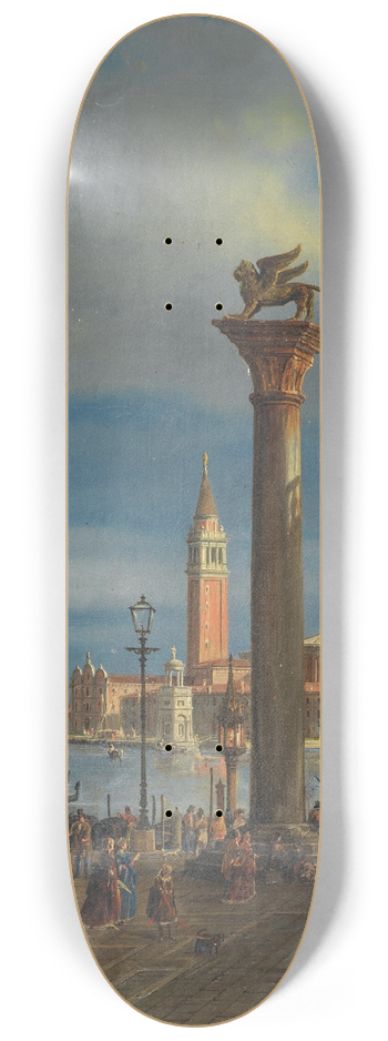 Francesco Zanin - Venice, a View of the Piazzetta with the Doges Palace towards San Giorgio Maggiore 8.25 inch art skate deck
