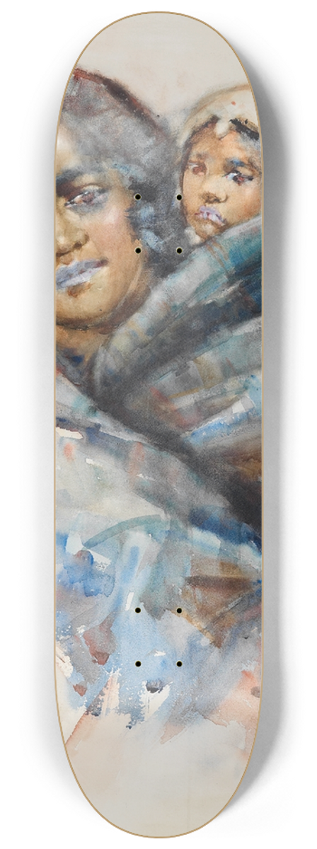 Frances Hodgkins - Maori woman and child 8.25 inch art skate deck