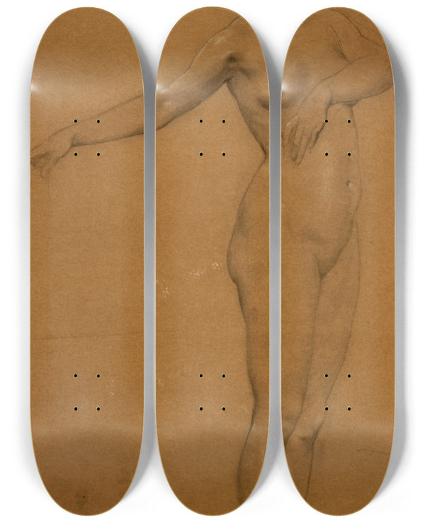 Triptych art skateboard deck of Lucolivier Merson La Danse_2 by Luc-Olivier Merson (1846-1920)