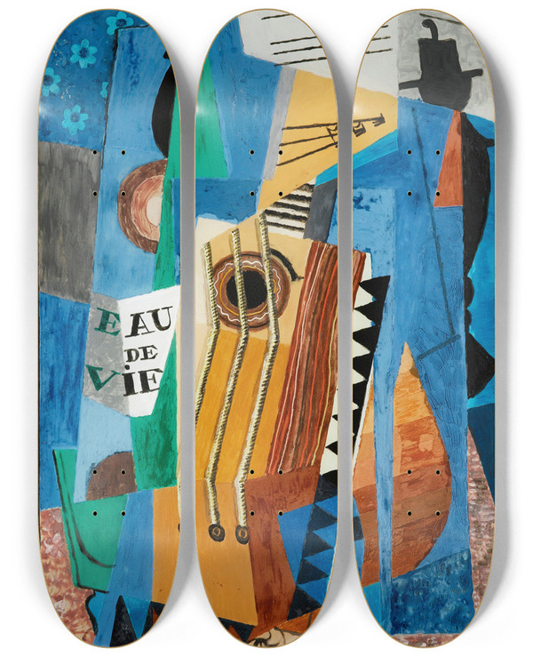 Triptych art skateboard deck of Louis Marcoussis Lulli by Louis Marcoussis (1883-1941)