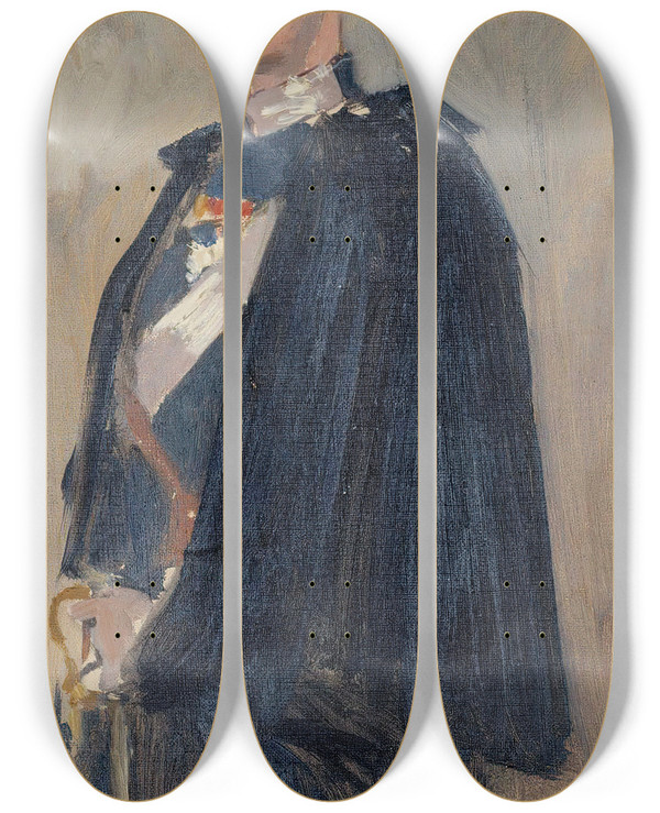 Triptych art skateboard deck of Albert Edelfelt Skecth For The Portrait Of Prince Carl_1 by Albert Edelfelt (1854-1905)