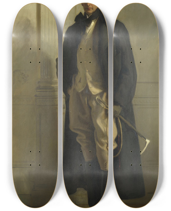 Triptych art skateboard deck of John Singer Sargent Lord Ribblesdale by John Singer Sargent (1856-1925)