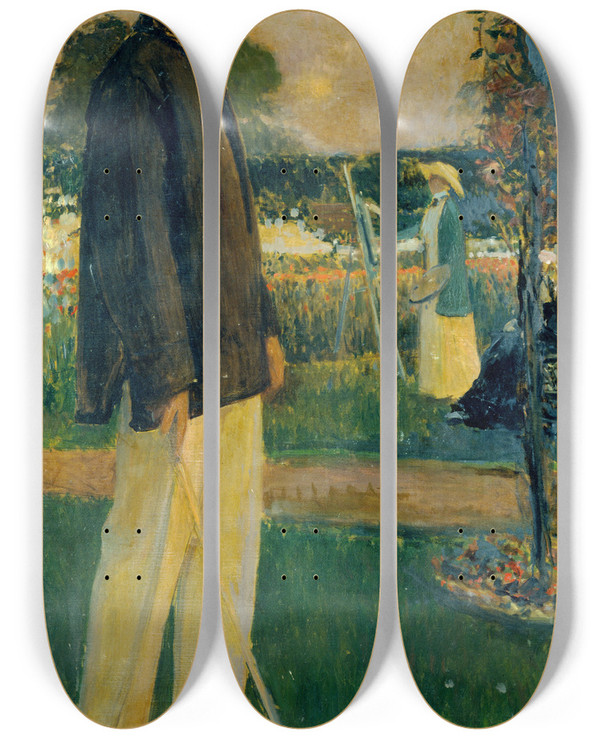 Triptych art skateboard deck of Jacquesmile Blanche Portrait De Jean Cocteau by Jacques-mile Blanche (1861-1942)