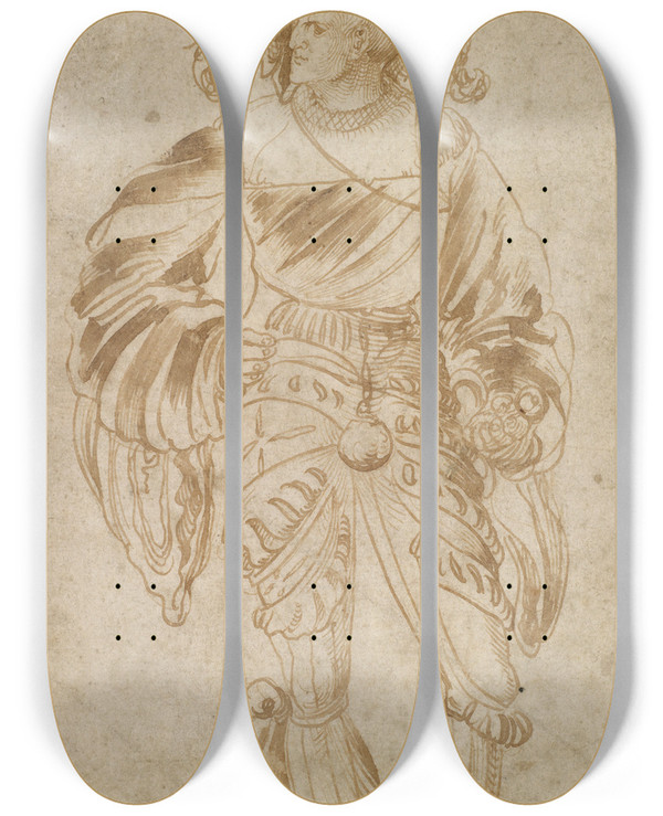 Triptych art skateboard deck of Niklaus Manuel Eidgenosse_2 by Niklaus Manuel (1484-1530)