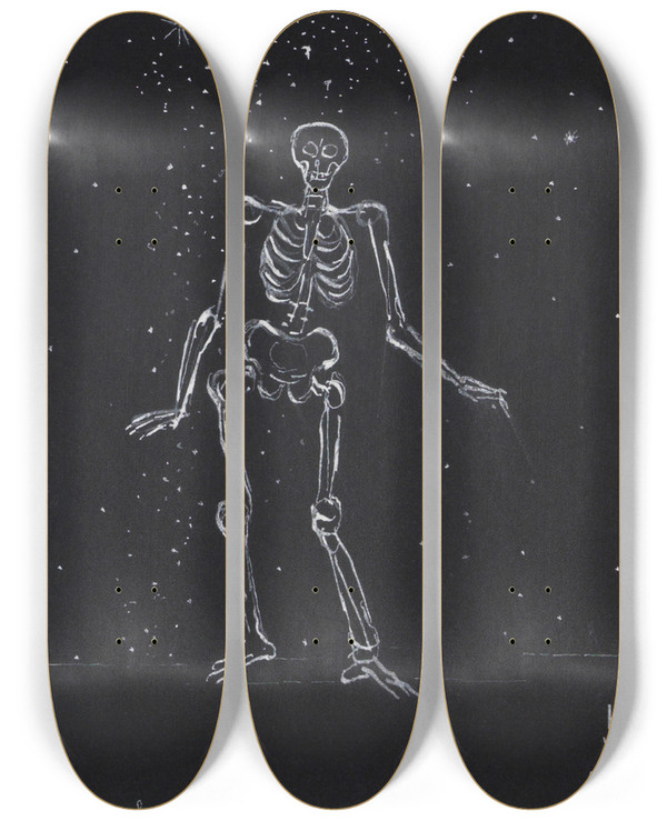 Triptych art skateboard deck of Karl Wiener Ohne Titel Aus Die 150 Bltter Xxiii by Karl Wiener (1901-1949)