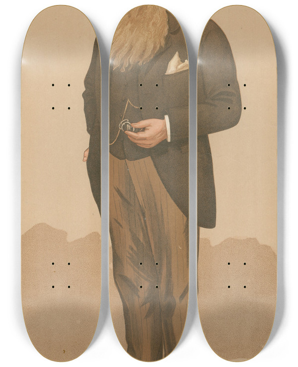 Triptych art skateboard deck of Leslie Matthew Ward Politicians The Cape High Commissioner Sir Henry Brougham Loch 5 July 1894 by Leslie Matthew Ward (1851-1922)