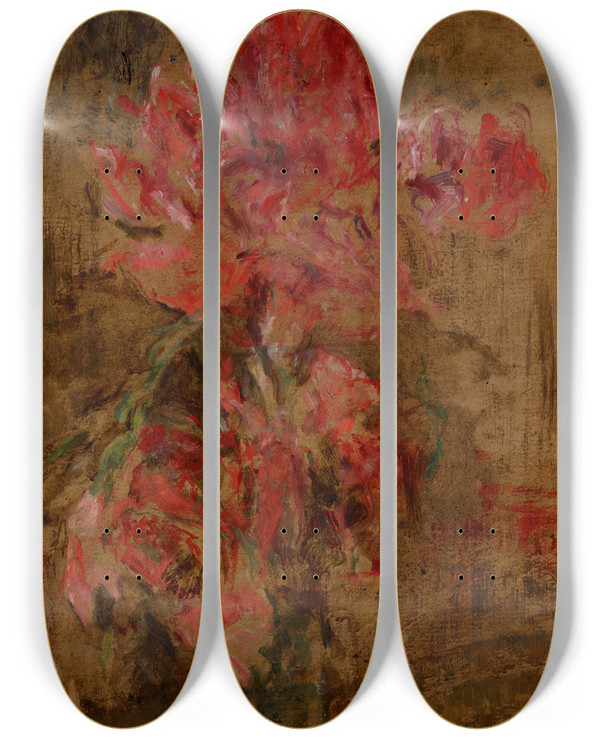 Triptych art skateboard deck of Olga Boznanska Gladioli by Olga Boznanska (1865-1940)