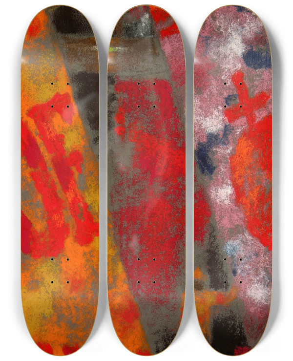 Triptych art skateboard deck of Augusto Giacometti Venedig by Augusto Giacometti (1877-1947)