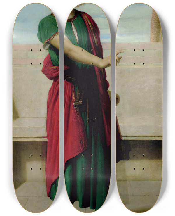 Triptych art skateboard deck of John Rogers Herbert The Boy Daniel Condemning The False Elder by John Rogers Herbert (1810-1890)