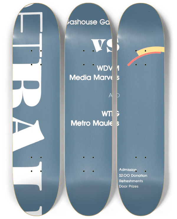 Triptych art skateboard deck of National Institutes Of Health Softball_1 by National Institutes Of Health (1887)