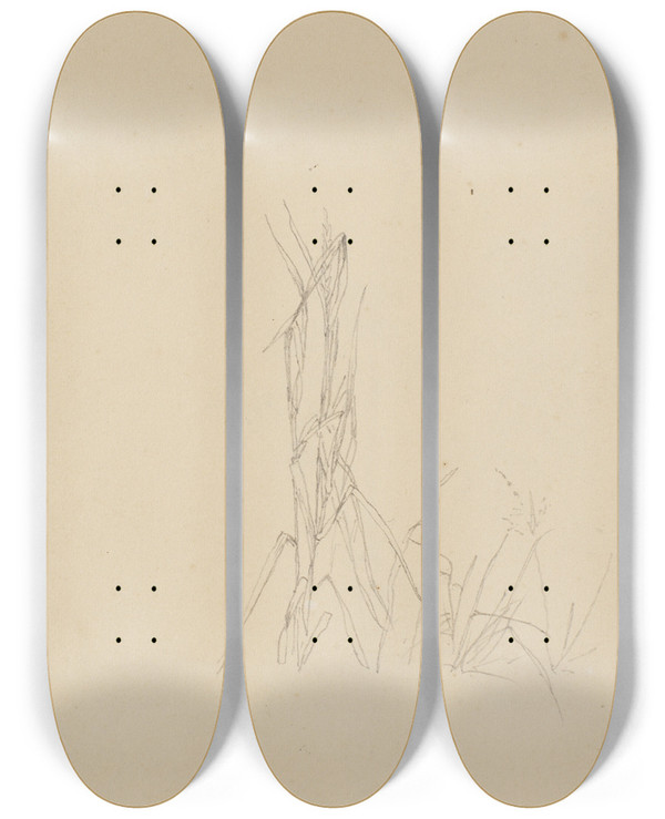Triptych art skateboard deck of Christen Kbke Planterids by Christen Kobke (1810-1848)