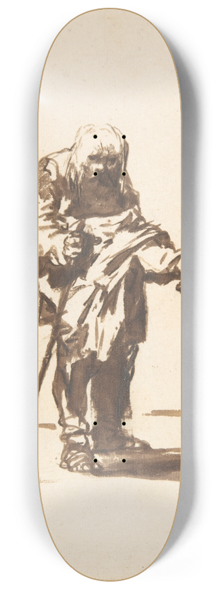 Francisco de Goya - Beggar with a staff in his right hand 8.25 inch art skate deck