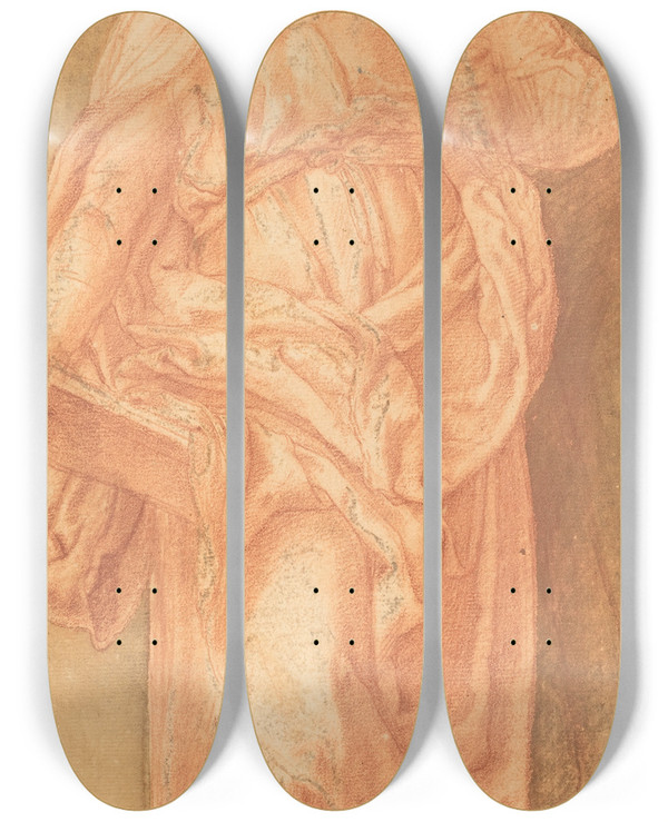 Triptych art skateboard deck of Girolamo Muziano Saint Andrew by Girolamo Muziano (1532-1592)