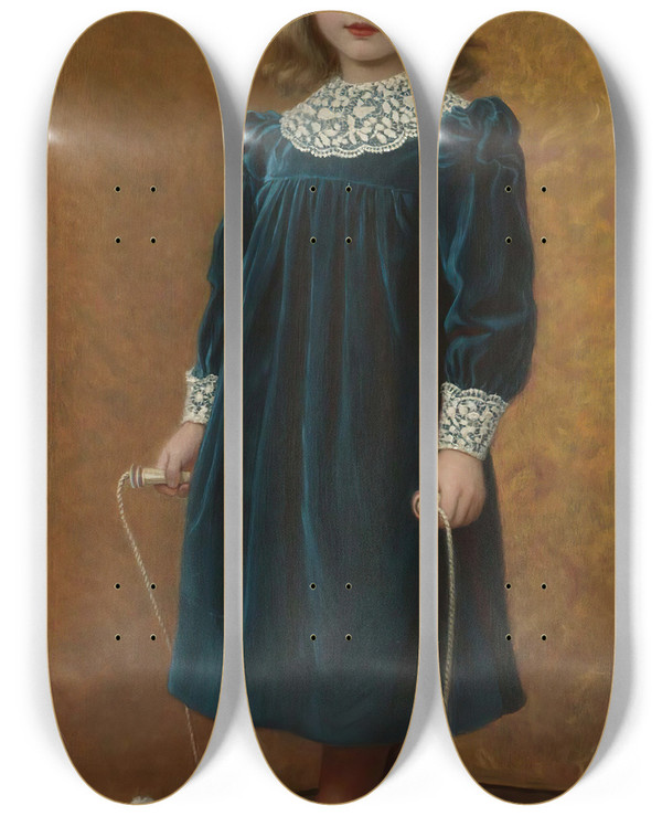 Triptych art skateboard deck of Kate Perugini Portrait Of Dora by Kate Perugini (1839-1929)