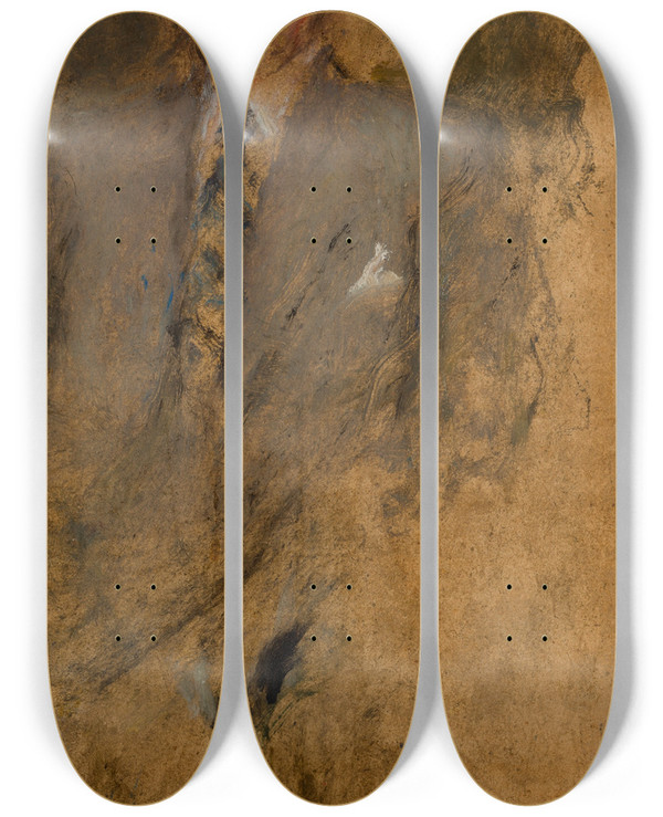 Triptych art skateboard deck of Olga Boznanska Sketch Of A Male Figure_1 by Olga Boznanska (1865-1940)