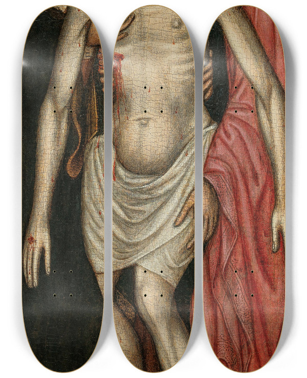 Triptych art skateboard deck of Zanino Di Pietro Piet by Zanino di Pietro (1380-1448)
