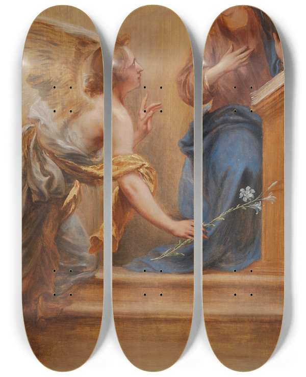 Triptych art skateboard deck of Jan Boeckhorst The Snyders Triptych I by Jan Boeckhorst (1599-1668)