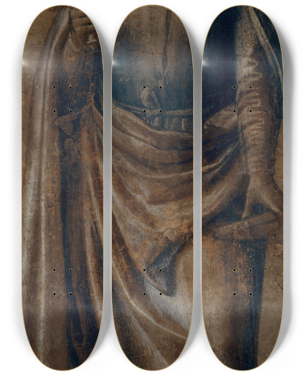Triptych art skateboard deck of Michele Da Verona Saint Paul by Michele da Verona (1470-1540)