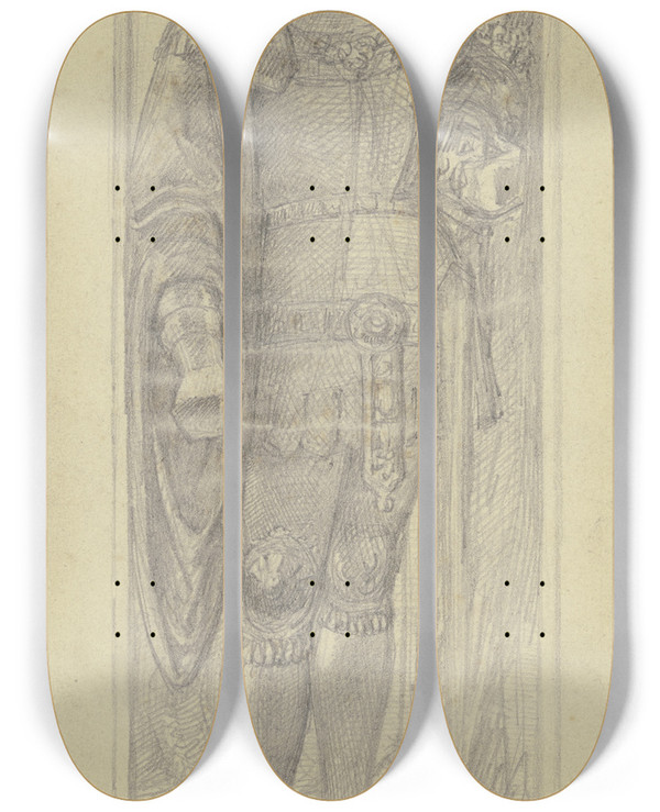 Triptych art skateboard deck of Ferdinand Fellner Bildnis Des Knigs Friedrich Iii Des Schnen Fr Den Frankfurter Kaisersaal_1 by Ferdinand Fellner (1799-1859)