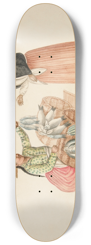 Francisco Fierro - Fish Merchant and Indian Woman 8.25 inch art skate deck