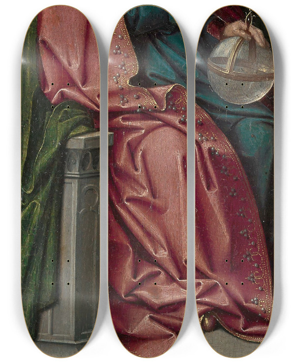 Triptych art skateboard deck of Goswin Van Der Weyden God The Father by Goswin van der Weyden (1455-1543)
