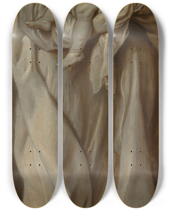Triptych art skateboard deck of Peter Paul Rubens Madonna by Peter Paul Rubens (1577-1640)
