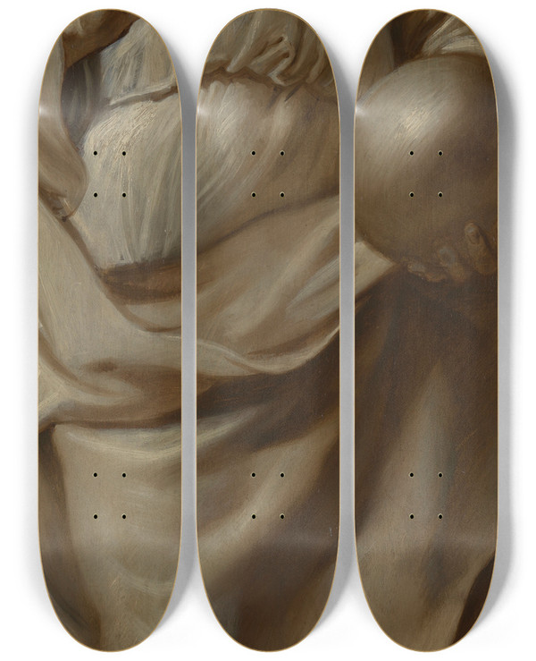 Triptych art skateboard deck of Peter Paul Rubens Christ Salvator Mundi by Peter Paul Rubens (1577-1640)