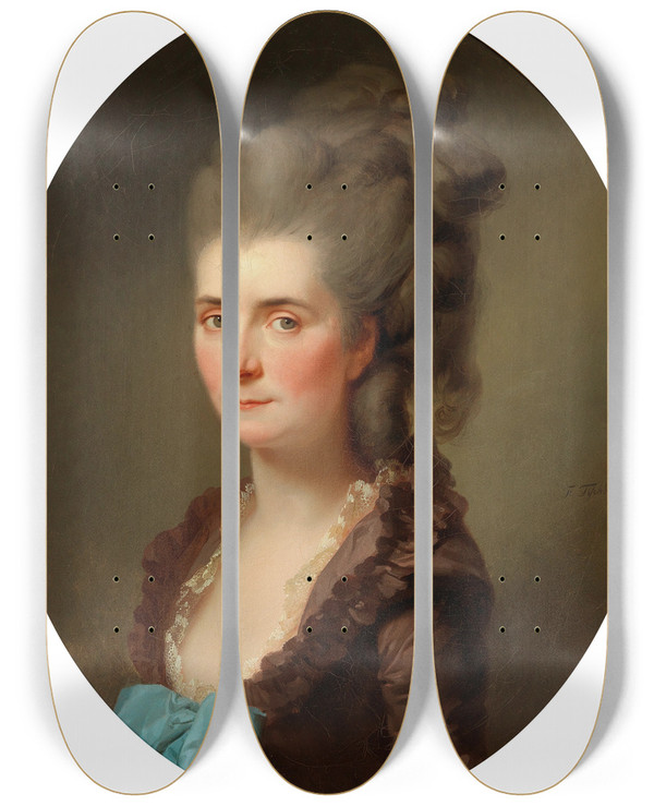 Triptych art skateboard deck of Johann Friedrich August Tischbein Portrait Of Vernier De Joyencourt by Johann Friedrich August Tischbein (1750-1812)